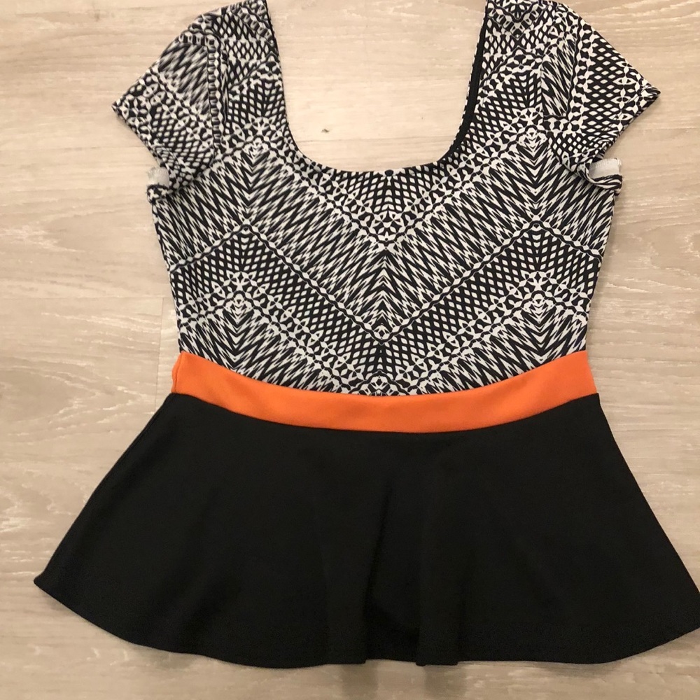 Patterned Peplum Top